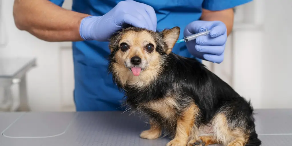 Close up on veterinary doctor taking care of pet